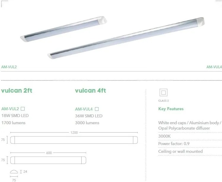 Plafoniera LED mobila/ perete/tavan Vulcan 4ft
