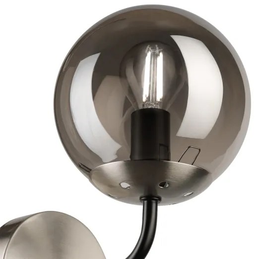 Brilagi - Lampă de perete MALIVA 1xE14/15W/230V crom mat/fumuriu