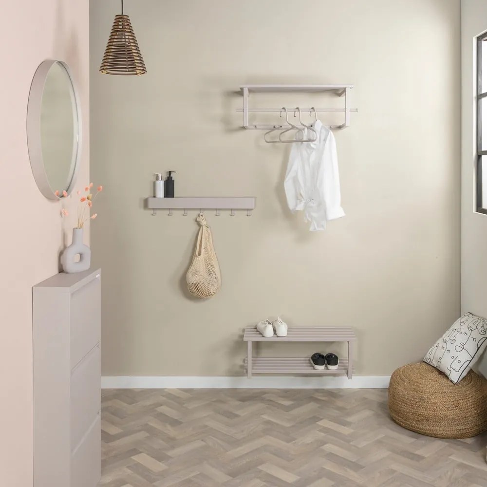 Cuier de perete taupe cu raft din metal 76 cm Marco – Spinder Design