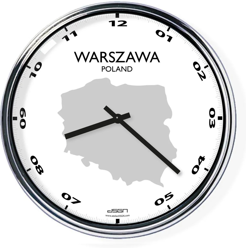 Ceas de birou (deschis sau întunecat) - Warszawa / Polonia, diametru 32 cm | DSGN, Výběr barev Tmavé