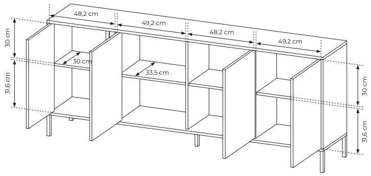 Dulap Danton 4D (Bej). 1071339