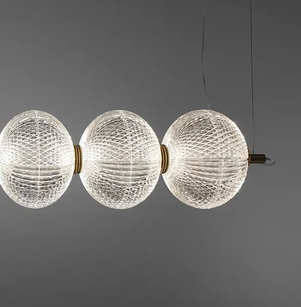 Lustră LED suspendată pe cablu PELLUCID LED/23W/230V auriu/transparent