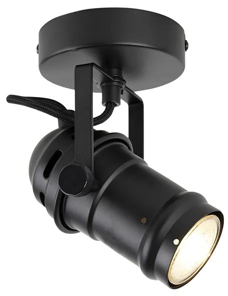 Spotlight industrial negru rotativ și înclinabil fără abajur - Movie