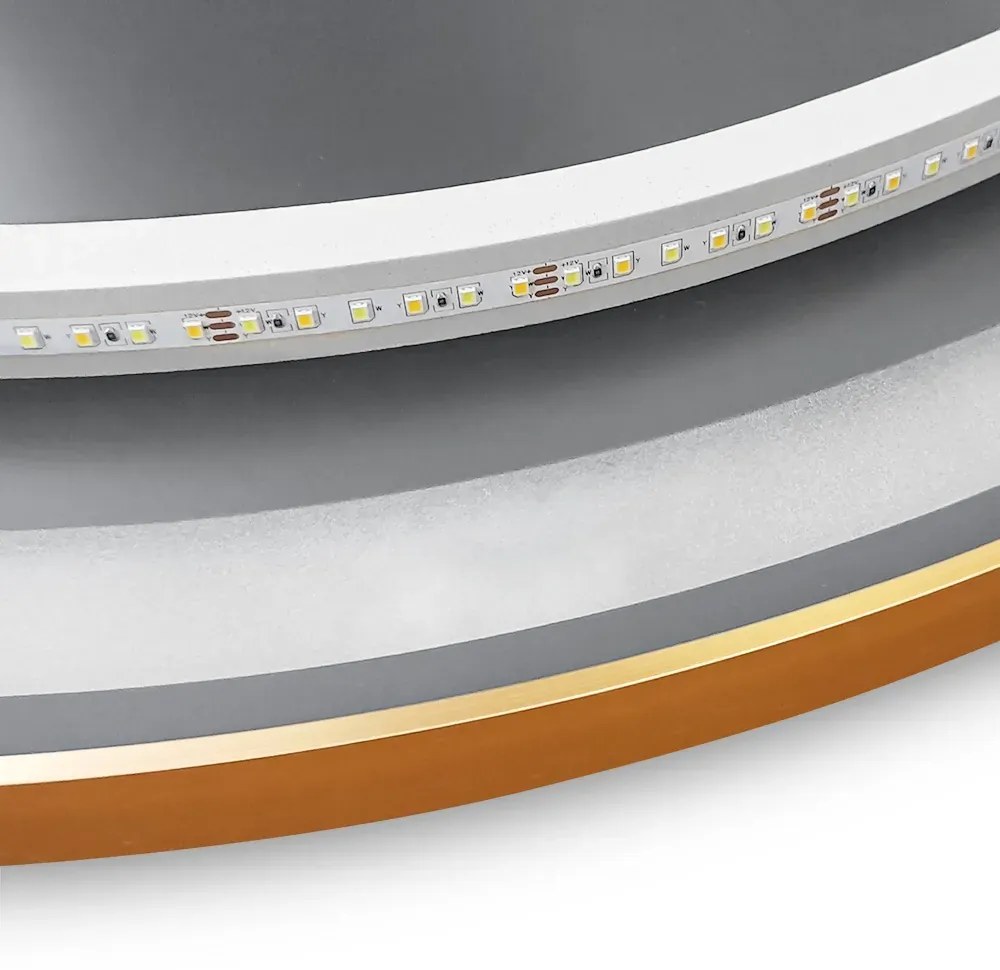 Oglinda LED MMJ Auriu roz periat 80cm, Rea