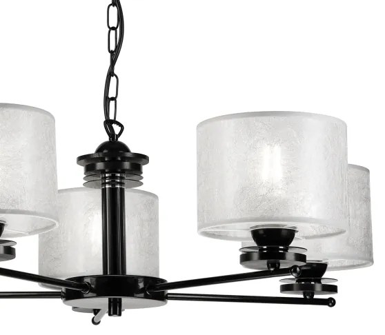 Candelabru pe lanț ROSA 5xE27/60W/230V negru/gri