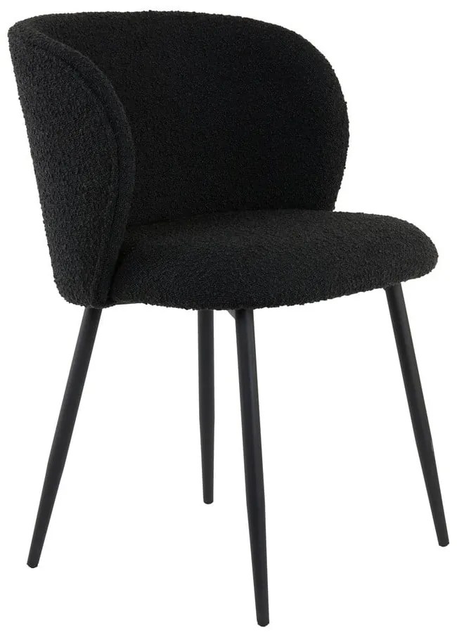 Scaun de sufragerie negru tapițat Elyna – Light &amp; Living