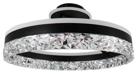 Lustră LED dimabilă aplicată LED/86W/230V 3000-6500K negru + telecomandă