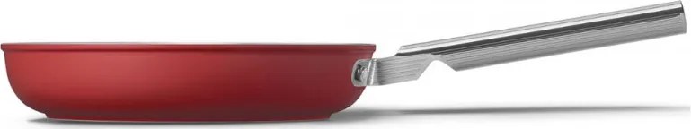 Tigaie cu capac SMEG CKFF2401RDM, 1,9 l, Ø24 cm, Acoperire cu teflon, Pana la 250°C, fără PFAS, Inductie, Rosu