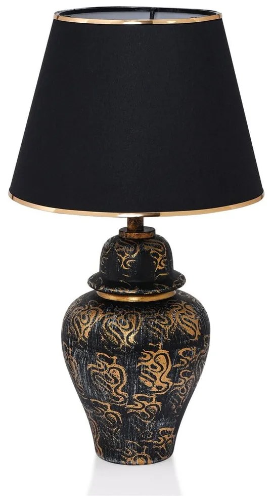 Veioză neagră cu abajur textil (înălțime 54 cm) Derin – Opviq lights