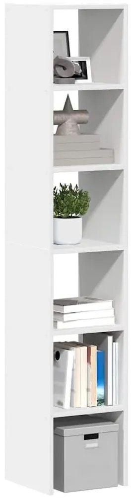 vidaXL Biblioteci 2 buc, stivuibile, alb, 30x30x80 cm, lemn prelucrat