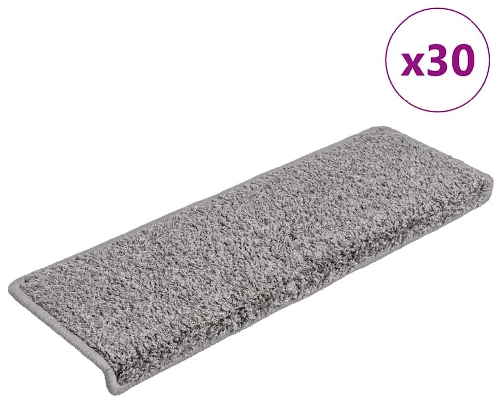 vidaXL Covorașe scară 30 buc 65x21x4 cm gri