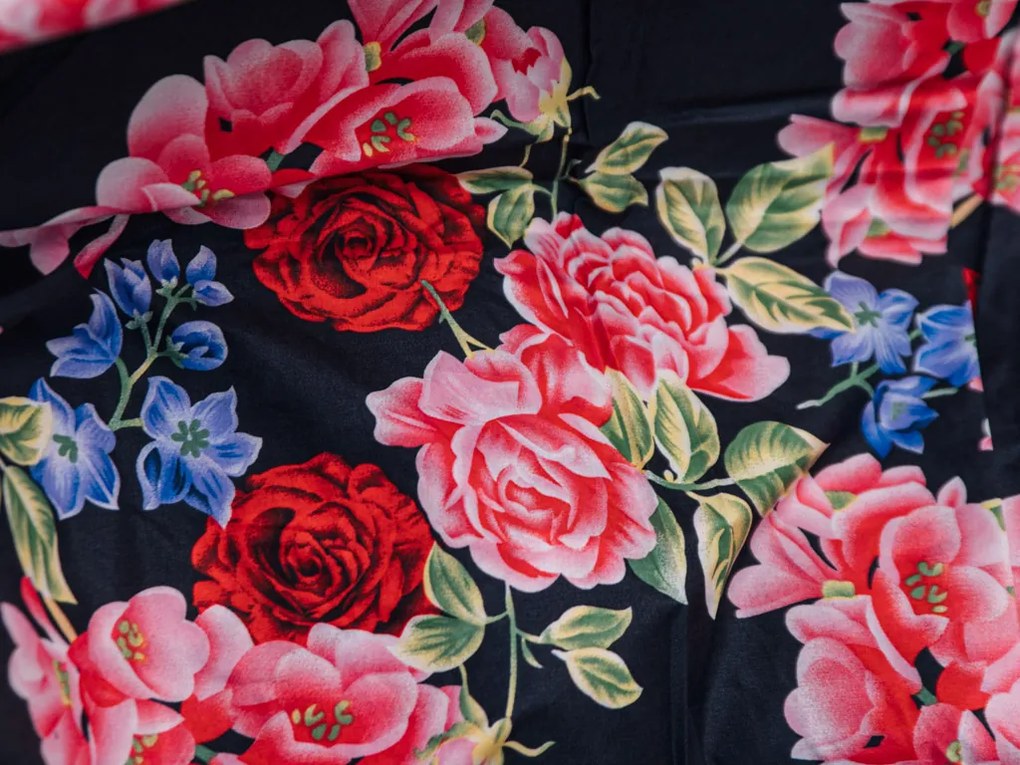 Lenjerie de pat bumbac neagra PINK ROSES Dimensiune lenjerie de pat: 70 x 90 cm | 140 x 200 cm