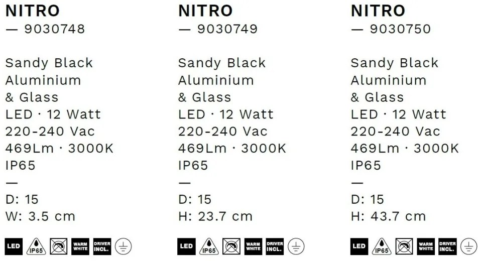 Mini Stalp LED iluminat exterior decorativ, IP65, NITRO H 23,7cm