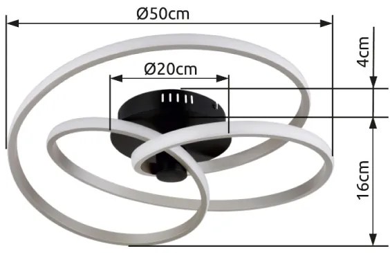 Lustră LED aplicată Globo 67183-40N GLYXAR LED/40W/230V