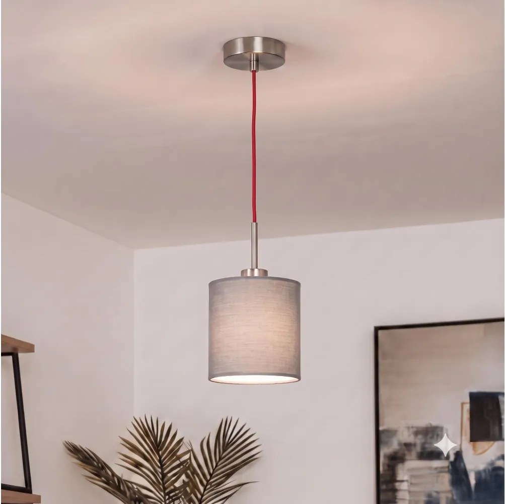 Brilagi - Pendul LED pe cablu NUBILA 1xE27/60W/230V Ø 14 cm roșu/gri deschis