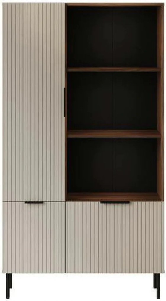 Biblioteca ALMERA TYP4, nuc/casmir, PAL laminat, 90x42x165 cm
