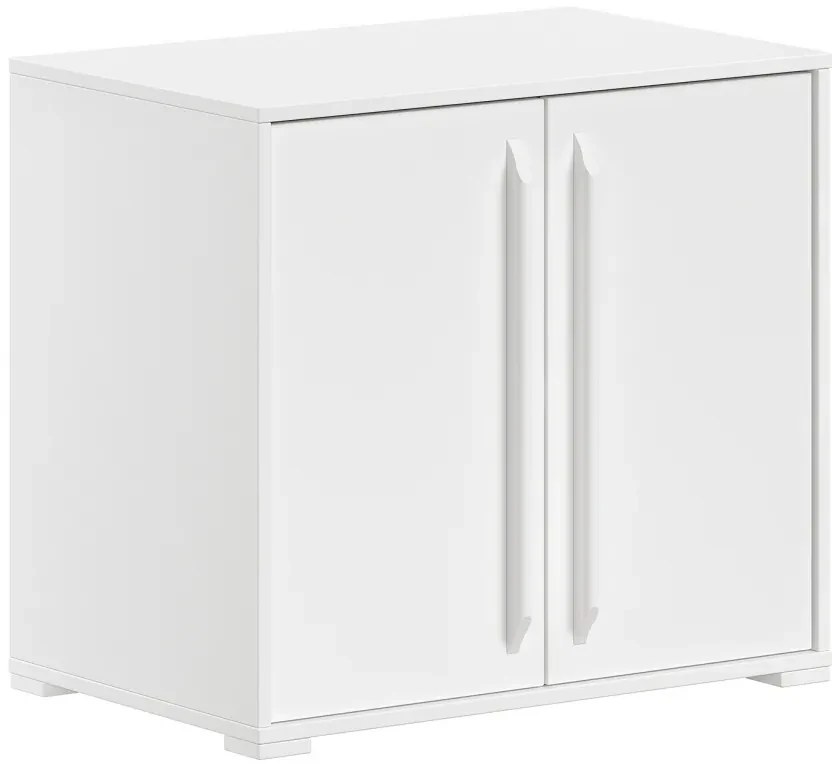 Comodă cu 2 uși din colecția Sam, finisaj alb, cu raft interior – Vipack