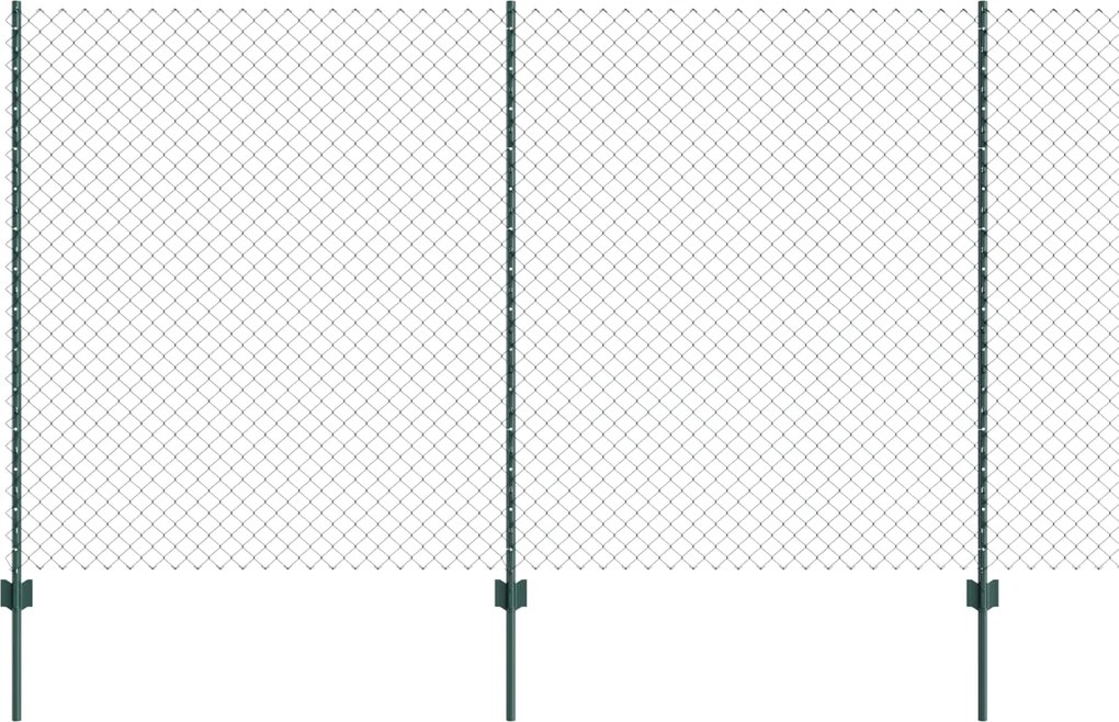vidaXL Gard cu Stâlp Verde 1,4 x 10 m Oțel și PVC
