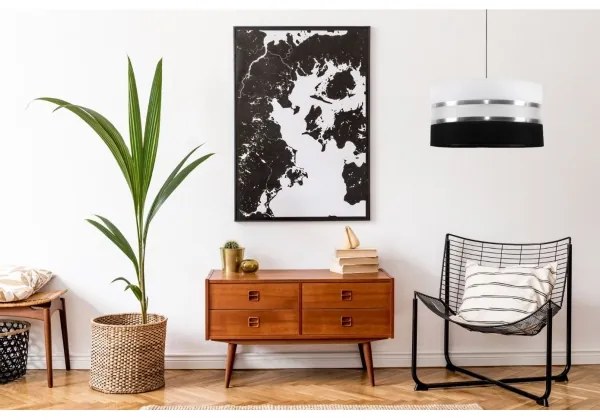 Lustră pe cablu CORAL 1xE27/60W/230V alb-negru