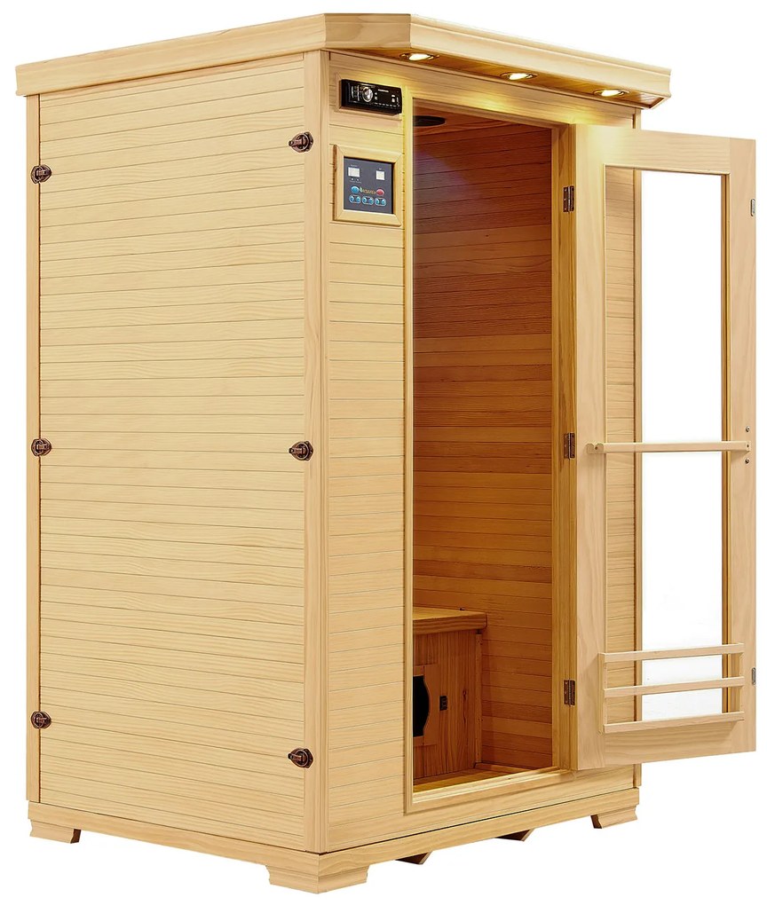 Infračervená sauna/ tepelná kabína Oslo s keramickými radiátormi a drevom Hemlock