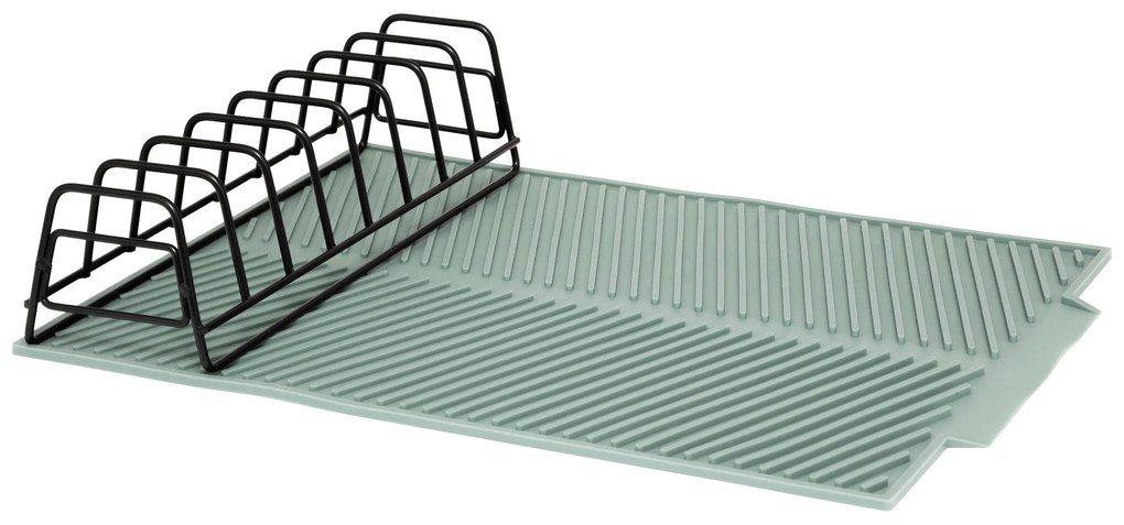 Covoraș de uscare din silicon pentru vase cu suport pentru farfurii, 43,5 x 33 x 8,5 cm
