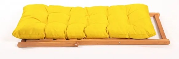 Șezlong de grădină galben/fag