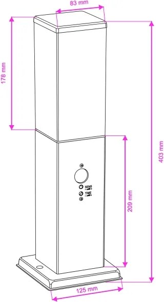 Brilagi - Lampă de exterior cu senzor NOVA 1xE27/15W/230V 40 cm IP44 maro