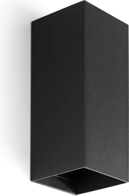 Aplica perete aluminiu negru, 2xGU10, LUNE square