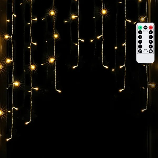 Aigostar - Ghirlandă luminoasă LED de exterior de Crăciun 100xLED/6W/230V/8 funcții 1,5x1 m IP44 alb cald + telecomandă
