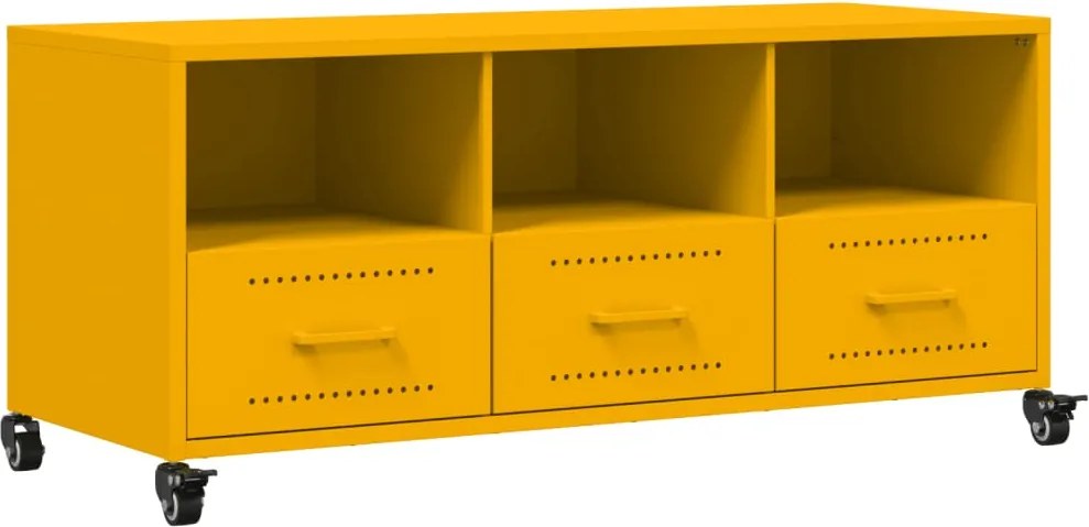 vidaXL Dulap TV, galben muștar, 100,5x39x43,5 cm, oțel