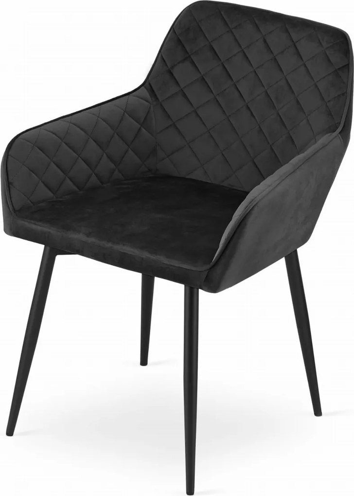OFERTA Scaun de catifea negru NOLA II. calitate secundara