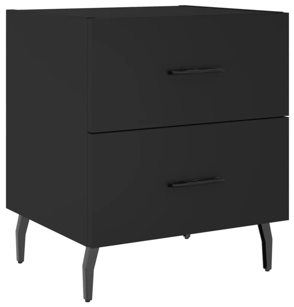827342 vidaXL Noptieră, negru, 40x35x47,5 cm, lemn compozit