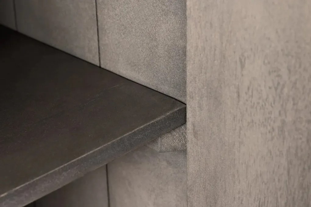 Comoda TV cu model optic 3D, Lemn mahon gri, ART DECO 170cm