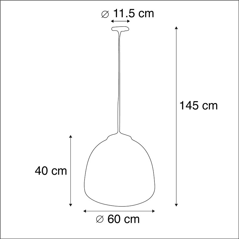 Lampă suspendată industrială maro antic 60 cm - Hoodi