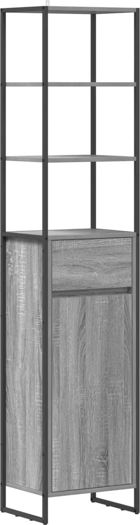 vidaXL Dulap de Baie cu ușă Gri Sonoma 40 x 30 x 180 cm Lemn compozit