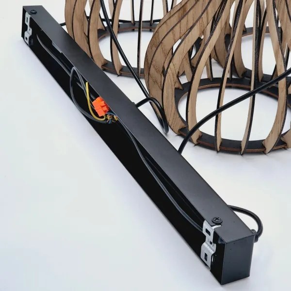 Lustră pe cablu TUCCI 3xE27/15W/230V stejar/negru