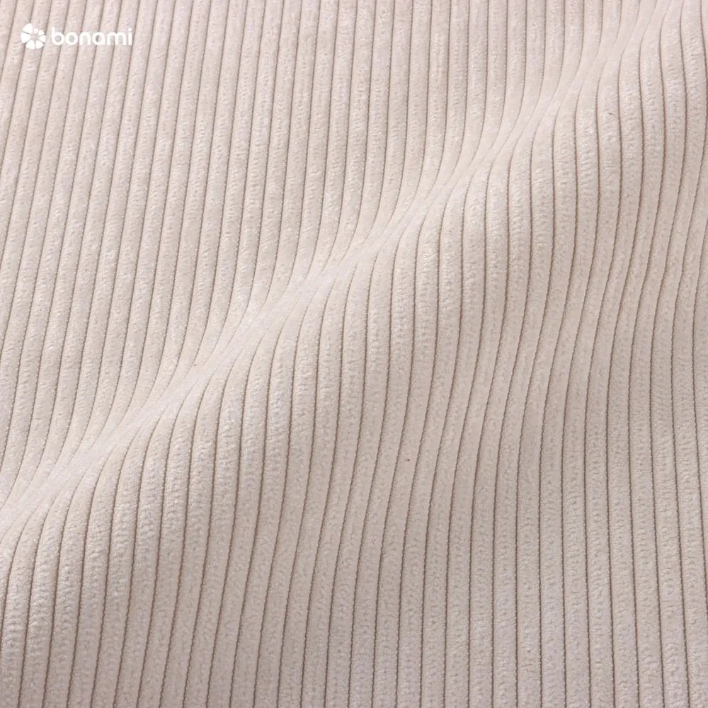 Colțar extensibil cu tapițerie reiată și șezlong pe partea dreaptă Micadoni Home Moghan, bej