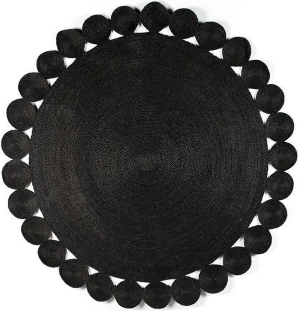 Covor elegant din iuta, realizat manual, DOON 200cm negru 80918/00 TN