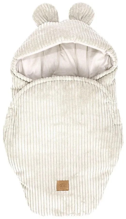 Păturică de înfășat bej din catifea reiată 45x80 cm – Meowbaby