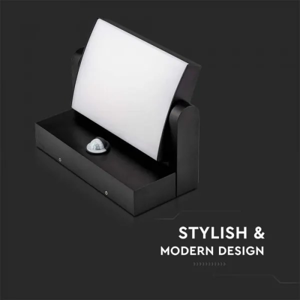 LED Aplica de perete exterior cu senzor LED/17W/230V 3000K IP65 negru