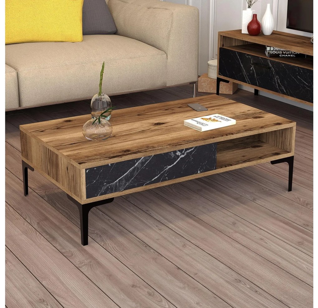 Mobilier living Irma (Nuc + Negru). 1089194