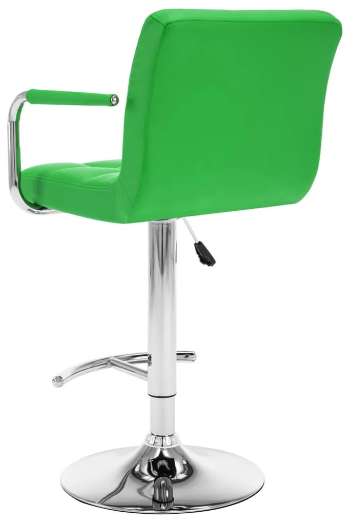 Scaune de bar, 2 buc., verde, piele ecologica 2, Verde