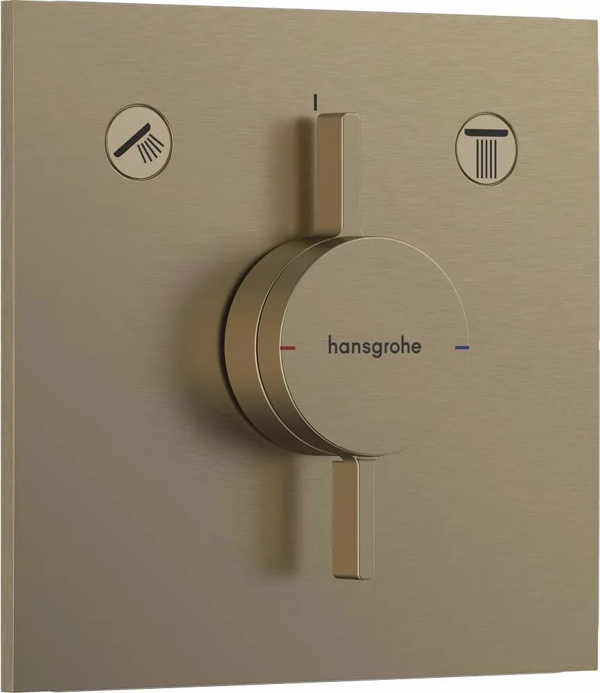 Baterie dus incastrata bronz periat Hansgrohe DuoTurn E 2 functii