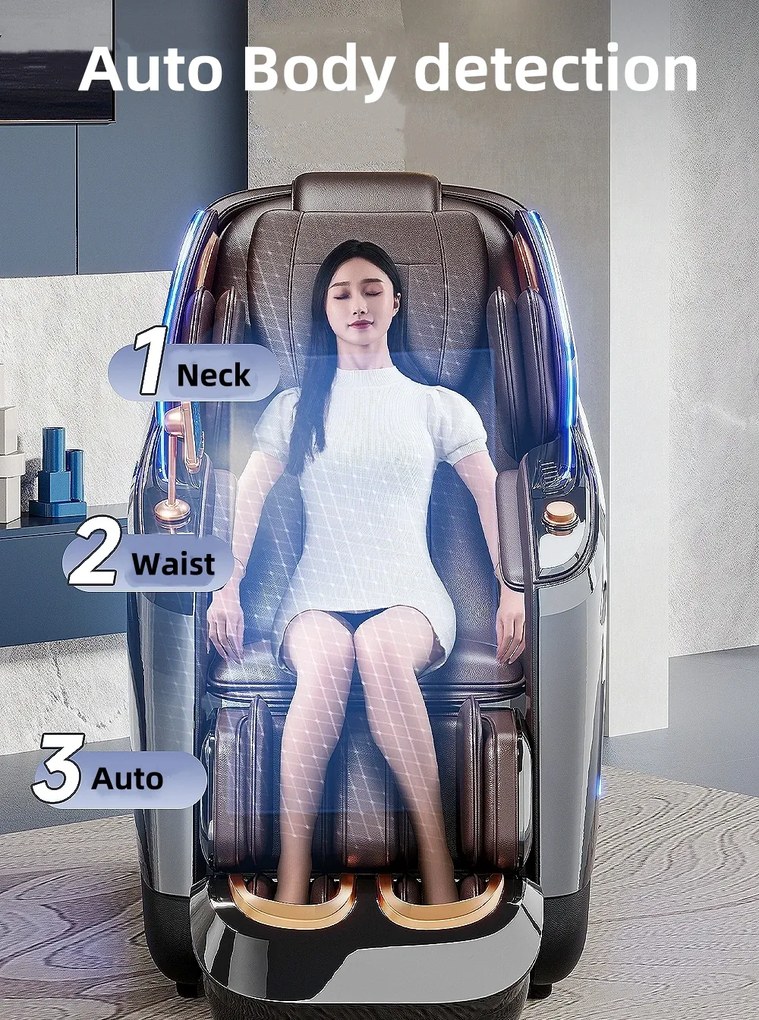 DRUSUS Fotoliu de masaj inteligent 3D – Relaxare completă, ca la spa, chiar la tine acasă