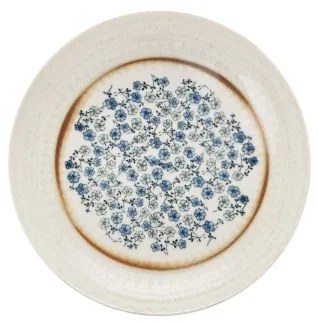 Set de veselă, 24 piese, porțelan, albastru/bej