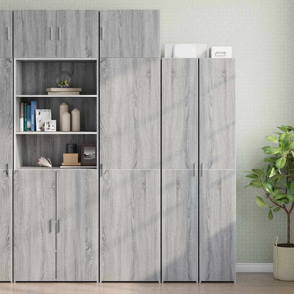 vidaXL Dulap depozitare slim sonoma gri 50x42,5x225 cm lemn prelucrat