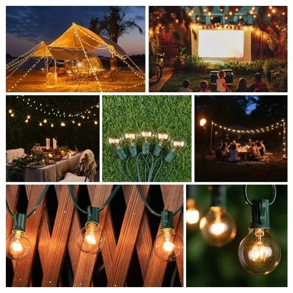 Brilagi - Ghirlandă LED de exterior GIRLANDA, 25 x E12, 20 m, verde, IP44, alb cald