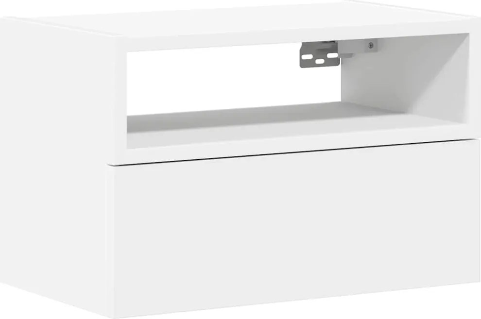 vidaXL Noptieră de perete, alb, 45x26x28,5 cm