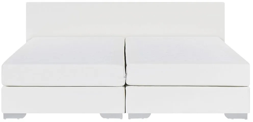 Pat matrimonial 180 cm PREMIER (cu saltele) (alb). 1007429