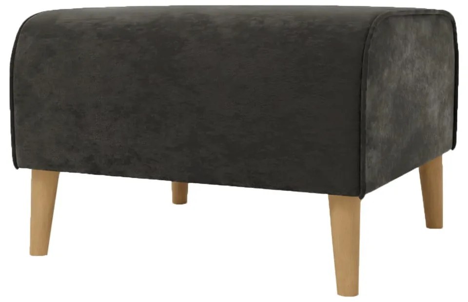 Taburet gri închis cu tapițerie din catifea Carole – Ropez